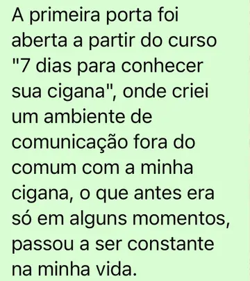 Print do relato de uma aluna