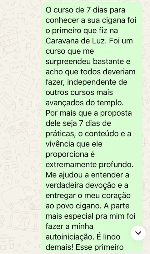 Print completo do relato de uma aluna